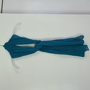 NWOT Hand Crafted crochet scarf.  Teal